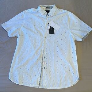 Cactus Man Ricky Singh Button Shirt Mens XL White Sailboat Graphic. Slim Fit.